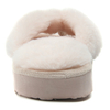 Furry pink flip flops slippers for women