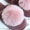 Home soft eco-friendly indoor slipper with fur ball