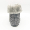 Knitted fabric upper with faux fur lining boot for women 