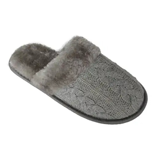 Fuzzy warm house slippers at home