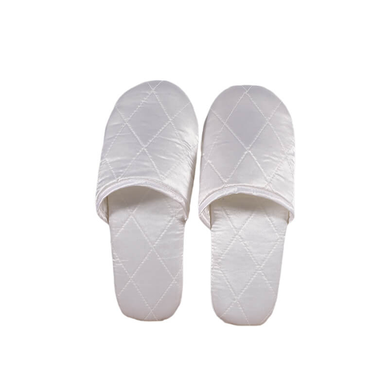 Glossy satin silk comfy hotel slippers for women