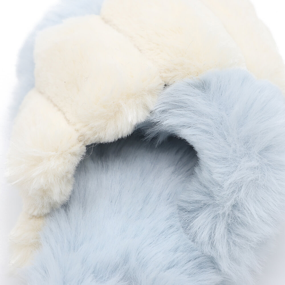 New warm fluffy fur cross female slippers