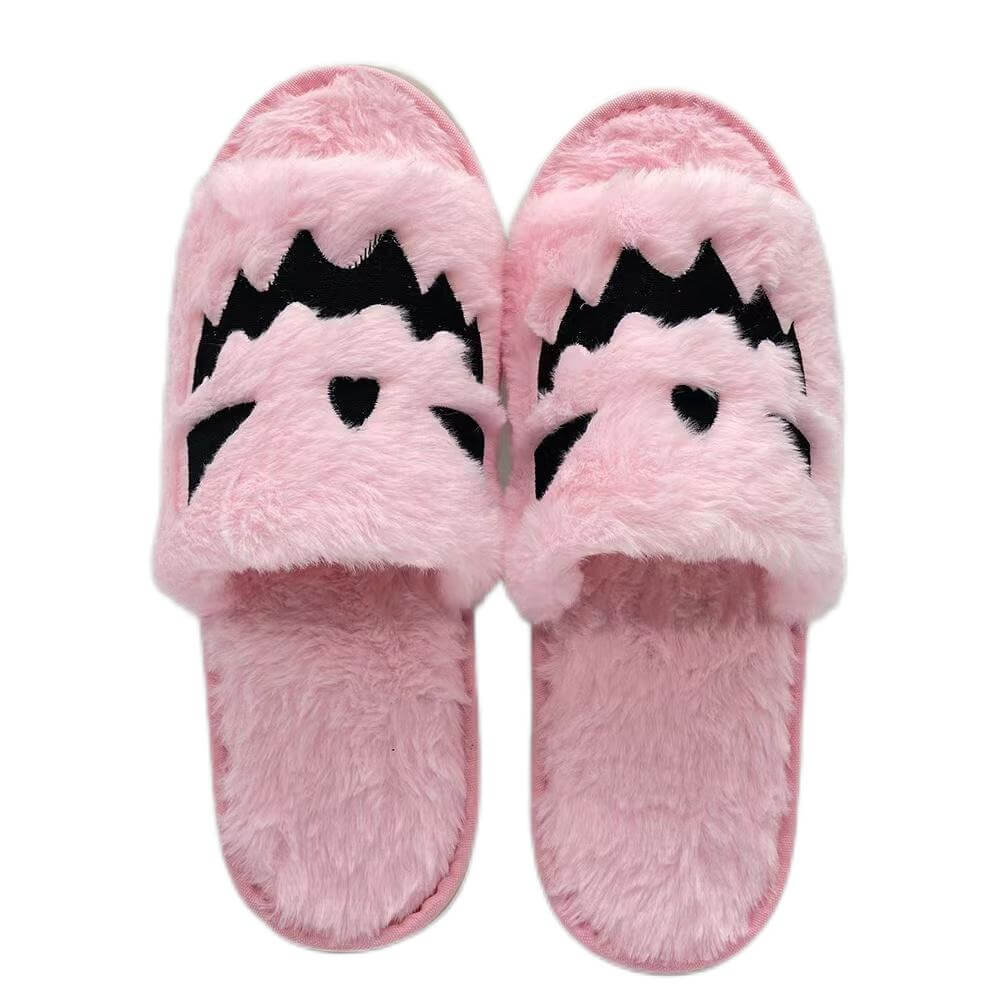 Fashion fur Halloween pumpkin home slipper for ladies