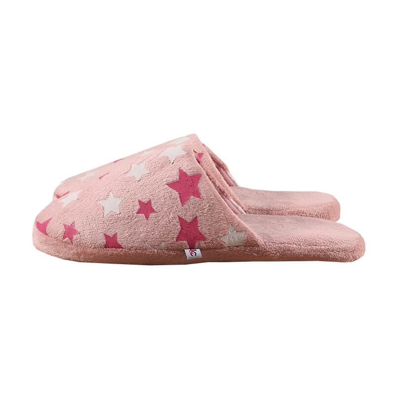 Non-slip closed-toe premium pink spa slippers for guests