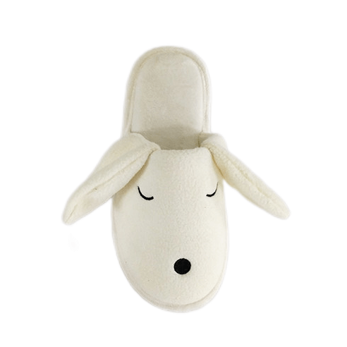 White sheep slippers with a cushioned footbed