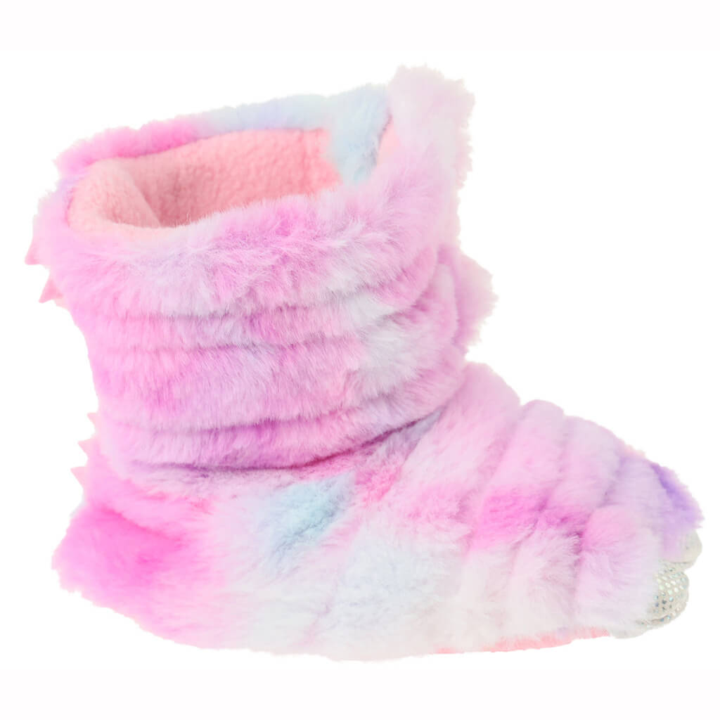 Toddler girl's multi-color faux fur claw boot with 3D parts