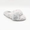 Winter women's fluffy fur indoor cross-band slippers