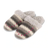 Knitted memory foam comfy slip-on house slippers with faux fur lined