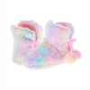 Girl faux fur rainbow house slipper bootie