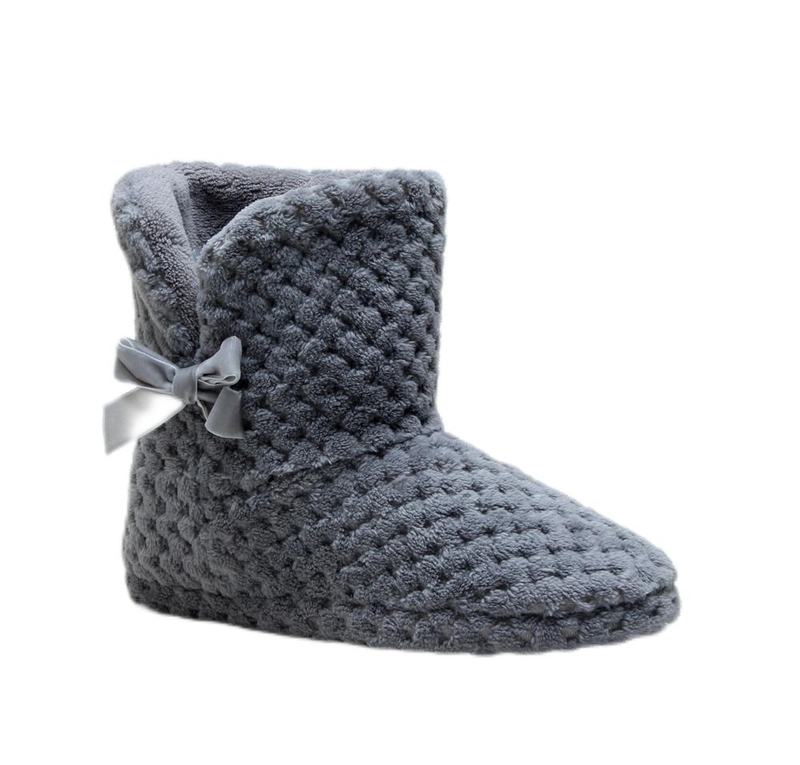 Winter indoor slip-on women's side bowknot booties