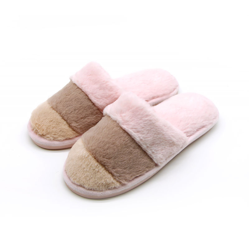 Fashion winter bedroom antislip women fluffy slippers