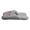 Closed toe spa washable linen grey hotel slippers