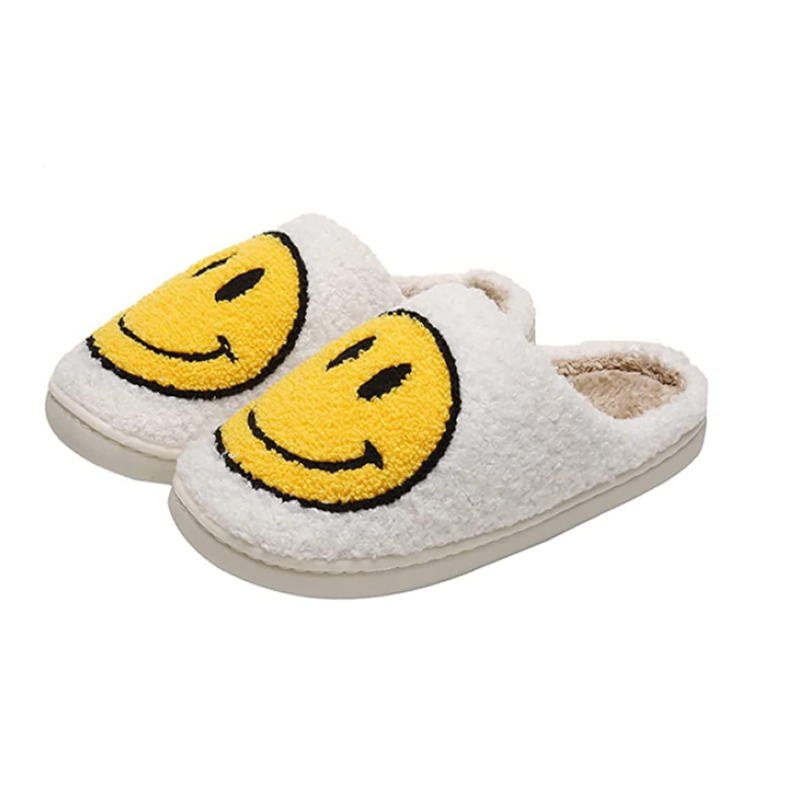 Smile face indoor warm home slippers for women or man