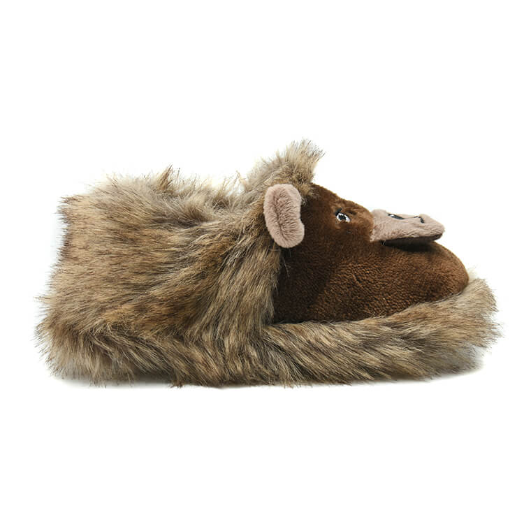 Kid's indoor slip-on flat fluffy fur novelty slippers