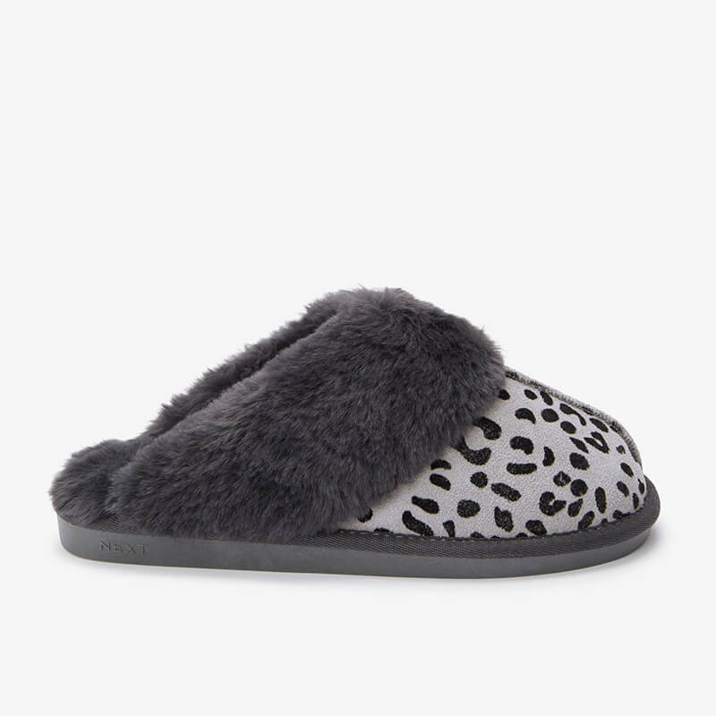 EVA sole leopard print fluffy indoor slippers