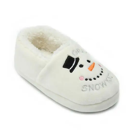 Christmas gift white snowman house slippers for girls and boys