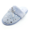 Lovely plush foil home fashion non-slip comfortable slippers