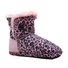 Leopard grain pattern buttons design indoor women's boots