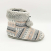 Women's knitted fabric upper with warm plush lining boot