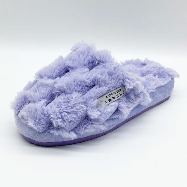 Light purple faux fur slipper with EVA sole