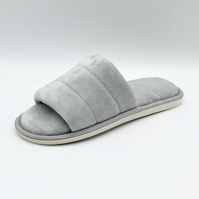 Soft open toe cozy plush daily-use house slippers for ladies
