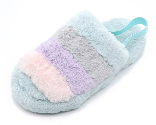 Women's fluffy faux fur slingback slippers