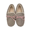 Warm cozy bow solid moccasin women's slippers