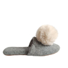 Women's Grey Plush Pom-pom Fuzzy Slippers