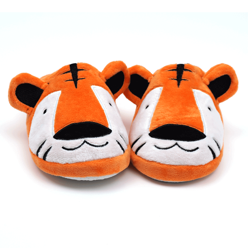 Winter kids tiger fur home indoor slippers