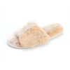 Comfort faux fur bedroom fluffy open toe slippers for women