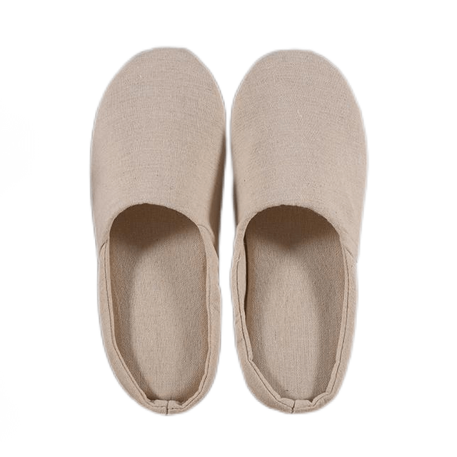 Hotel amenities cotton and linen fabric non-slip slippers