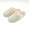 Women's knitted fabric upper with faux fur lining and trim