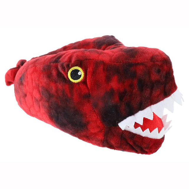 Boys dino slipper with 3D felt teeth