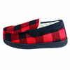 Boys buffalo plaid moccasin with faux suede trim