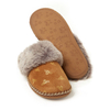 Faux fur TPR embroider suede fabric women's indoor home slippers