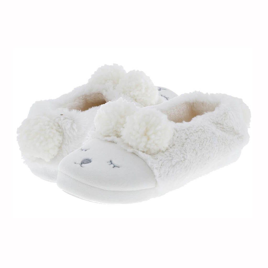 Women's faux fur sleeping lamb moccasin slipper