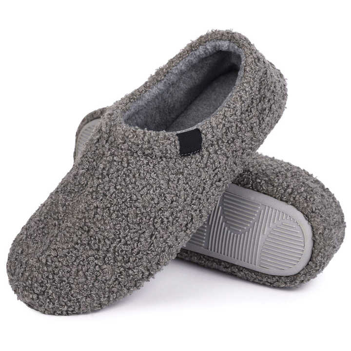 Women's fuzzy curly fur loafer slippers with polar fleece lining