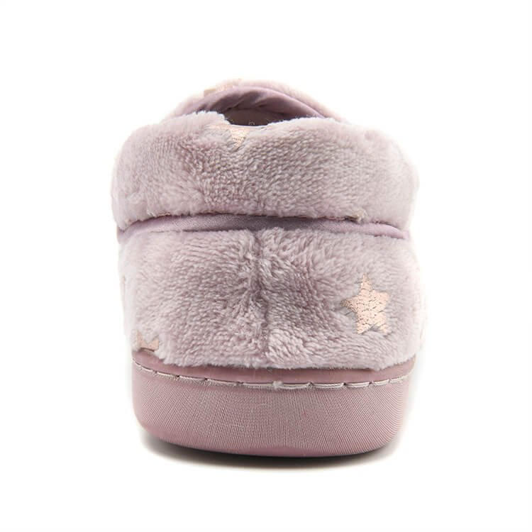 Glitter stars moccasins slip on soft terry-lined indoor shoes