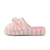 Cotton stripe jersey house slipper with bow