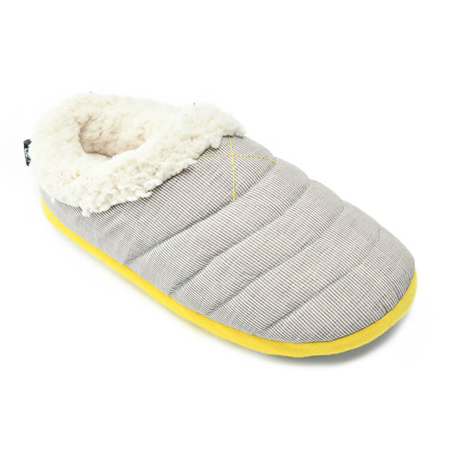 Men's winter soft cozy printed stripe down cloth slipper