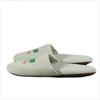 Closed toe spa washable linen green hotel slippers