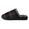 Classic comfortable check tweed slip on house slipper