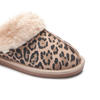 Women's winter leopard faux fur house slippers