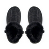 Classics grid black faux fur warm boots for women