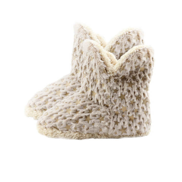 Lovely star plush warm home women's indoor boots