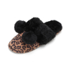 TPR sole leopard soft fluffy faux fur slippers for ladies