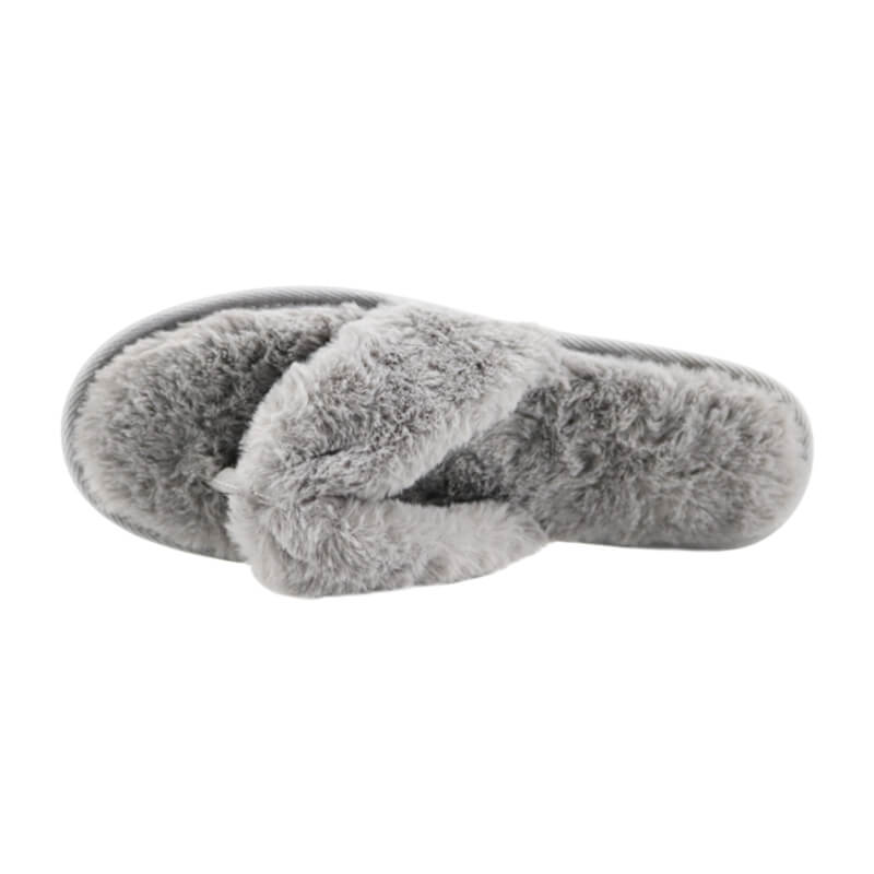 Ladies' comfort faux fur furry flip flops slipper at home