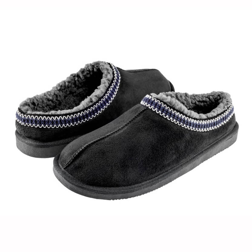 Men's faux suede moccasin with contrast whipstitching