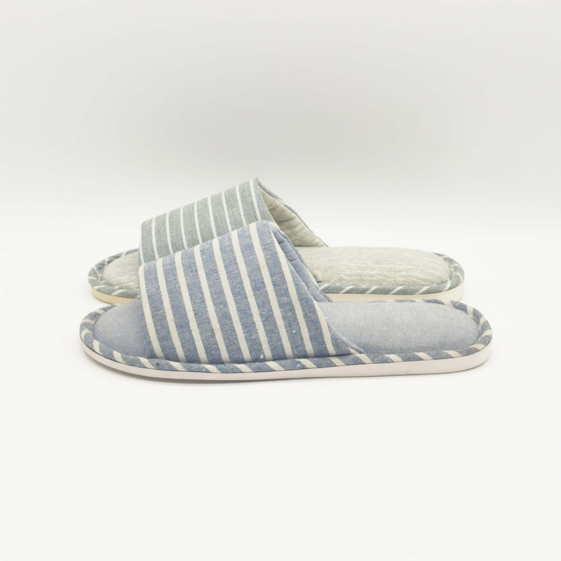 All seasons stripe home antislip men and women couple linen slippers