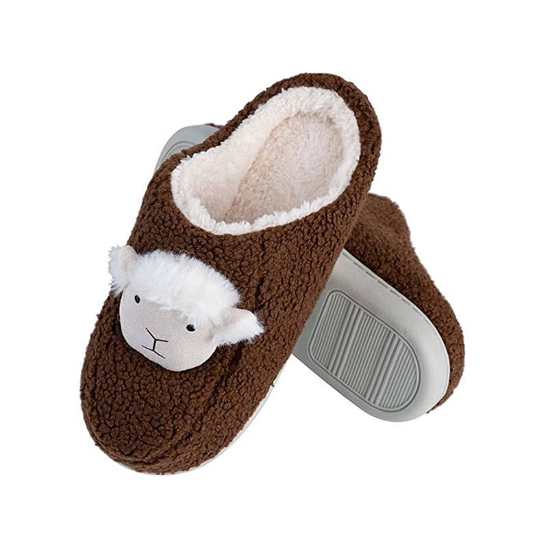 Outer wear warm plush lamb wool bedroom slippers